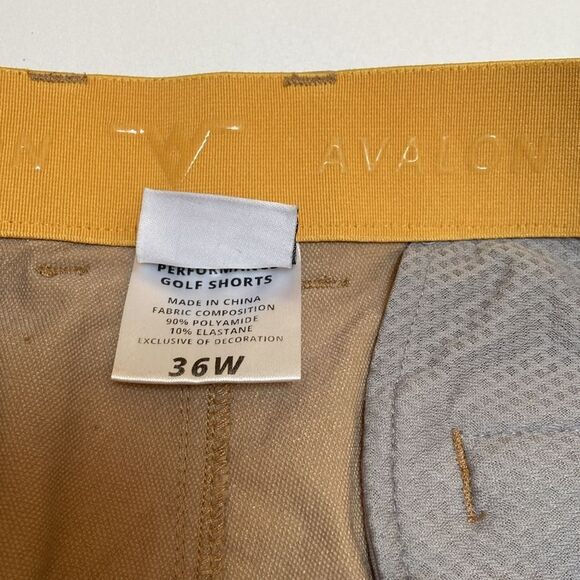 Avalon Tan Flat Front Shorts Casual Style - Picture 8 of 10